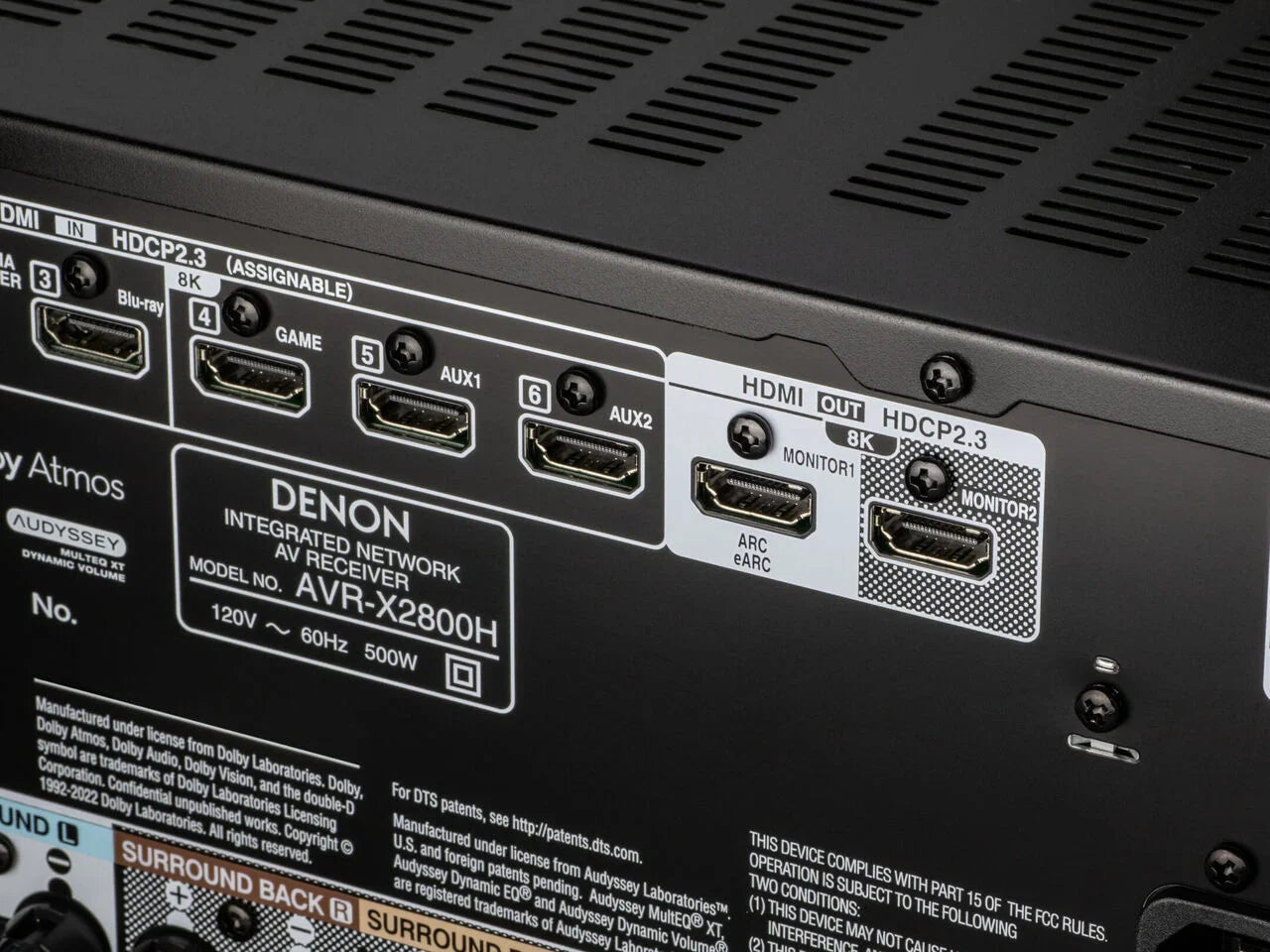 Denon AVR-X2800H 7.2 Channel 8K AV Receiver with HEOS Built-in - View 4