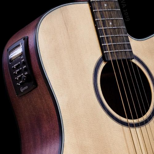 Crafter HD-100CE-OPN Dreadnought Steel String Acoustic Guitar, Satin Natural detail image 3