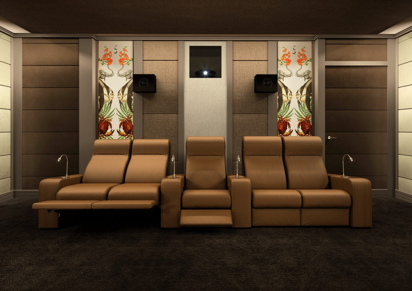 Vismara Onassis Home Cinema Chair — fully reclined viewing position