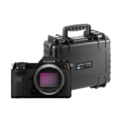 Fujifilm GFX 100S II Medium Format Mirrorless Camera with B&W International Type 3000 Outdoor Hard Case with Dividers (Black)