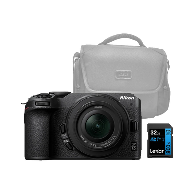 Nikon Z30 Mirrorless Camera Body with 16-50mm f3.5-6.3 Lens and Bag and 32gb SD Card