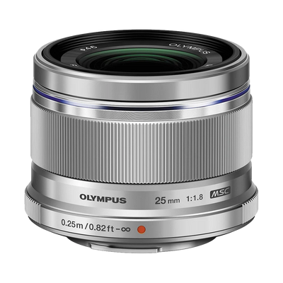 OM Systems Olympus M.Zuiko Digital 25mm f/1.8 Lens (Silver) (MFT)