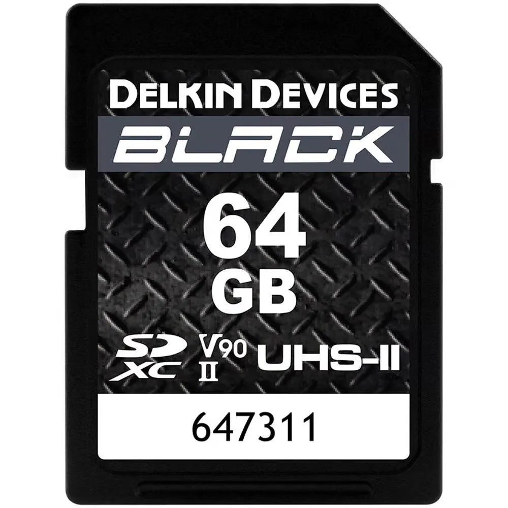 Delkin Devices Black 64GB UHS-II (V90) Rugged SD Cards (300 MB/s Read, 250 MB/s Write) - Delkin - VisionSounds South Africa