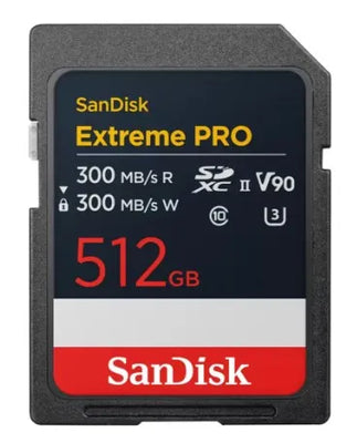 SanDisk 512GB Extreme PRO V90 UHS-II SD cards (300MB/s Read, 300MB/s Write) - SanDisk - VisionSounds South Africa