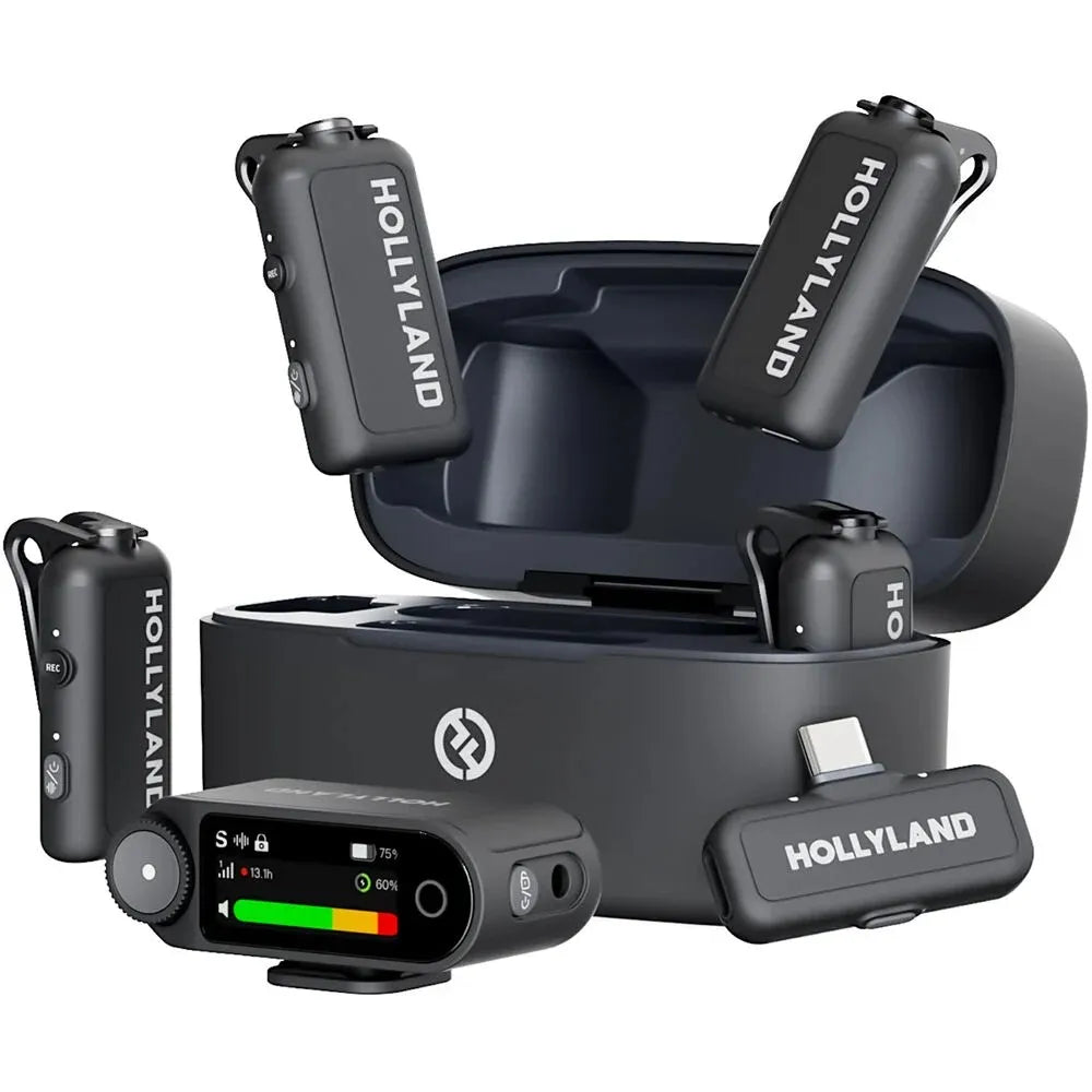 Hollyland LARK MAX 2 Combo 4-Person Wireless Microphone System for Cameras & Mobile Devices (Space Grey, 2,4GHz) - Hollyland - VisionSounds South Africa