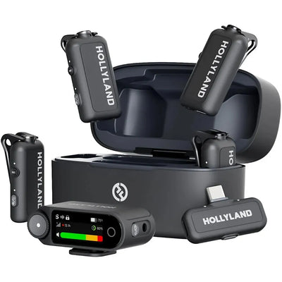 Hollyland LARK MAX 2 Combo 4-Person Wireless Microphone System for Cameras & Mobile Devices (Space Grey, 2,4GHz) - Hollyland - VisionSounds South Africa