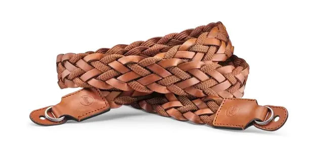 Leica Flat Braided Rayon and Leather Carrying Strap (Cognac) - Leica - VisionSounds South Africa