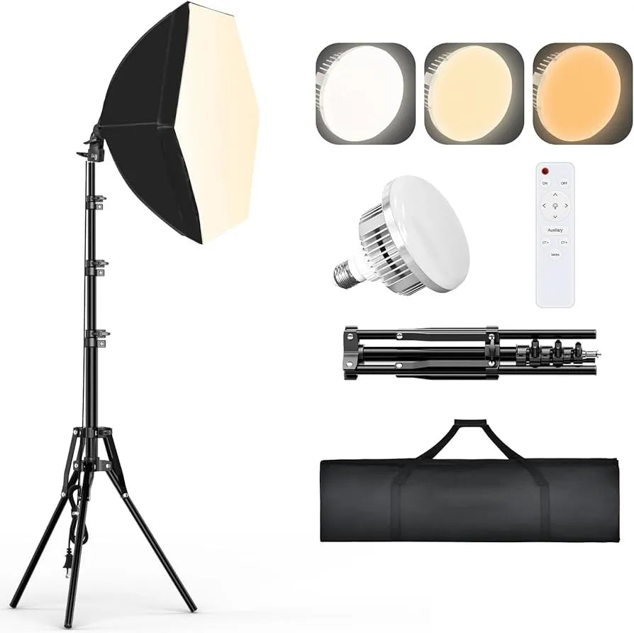 Cameraworld Photo / Video 3 Light Studio Kit with Octagon Softboxes - Cameraworld - VisionSounds South Africa