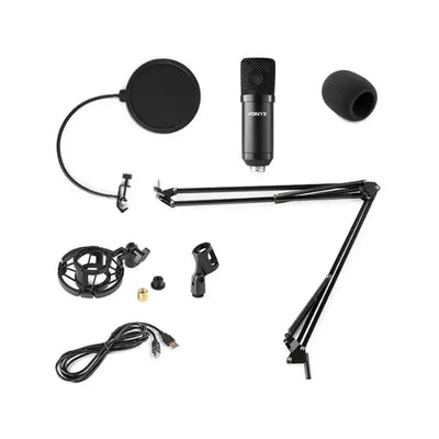 Vonyx – CMS300B STUDIO SET BLACK CONDENSER USB MIC WITH STAND & POP FILTER - Vonyx - VisionSounds South Africa