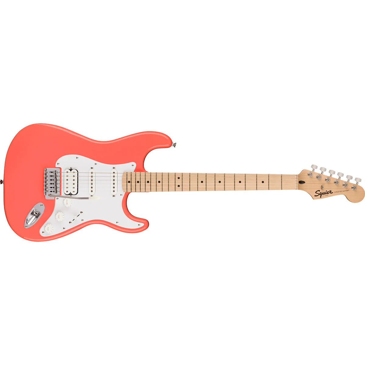 Fender Squier Sonic Stratocaster HSS Electric Guitar - Tahitian Coral detail image 2