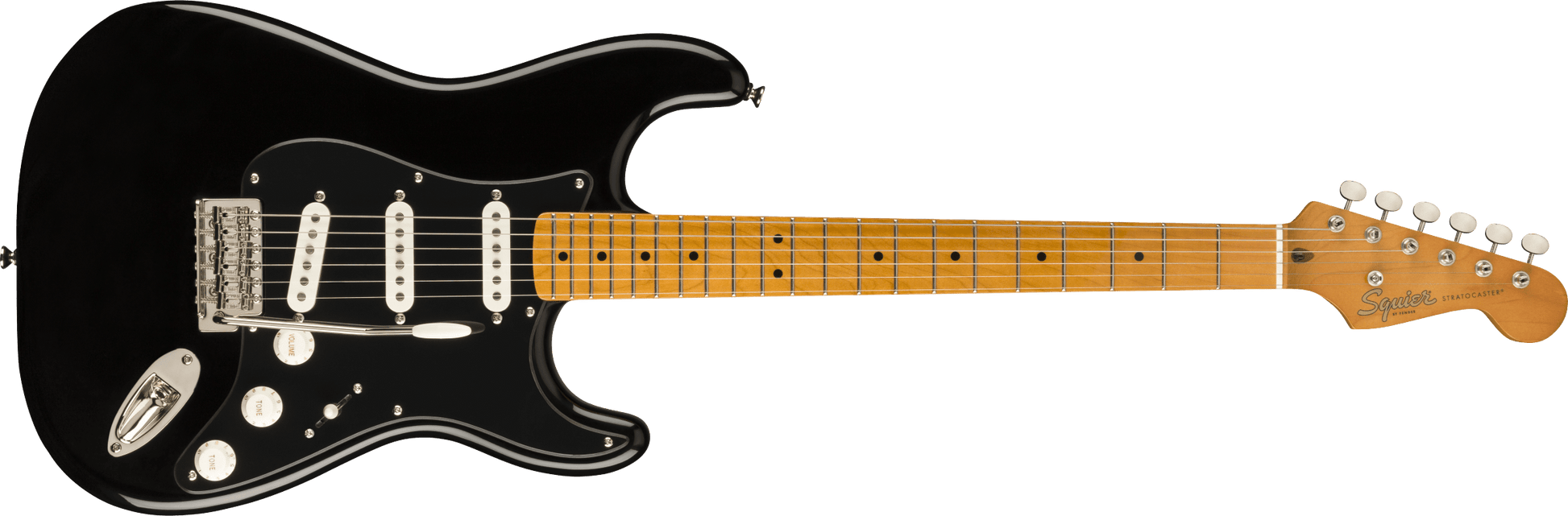 Fender Squier FSR Classic Vibe '50s Stratocaster Electric Guitar - Black detail image 2