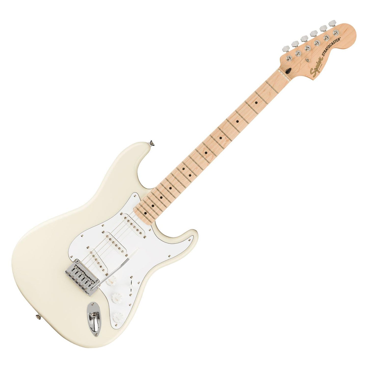 Fender Squier Affinity Series Stratocaster Electric Guitar – Olympic White with Maple Fingerboard detail image 2
