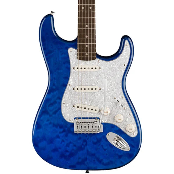Fender Squier FSR Affinity Series Stratocaster QMT Electric Guitar - Sapphire Blue Transparent detail image 5