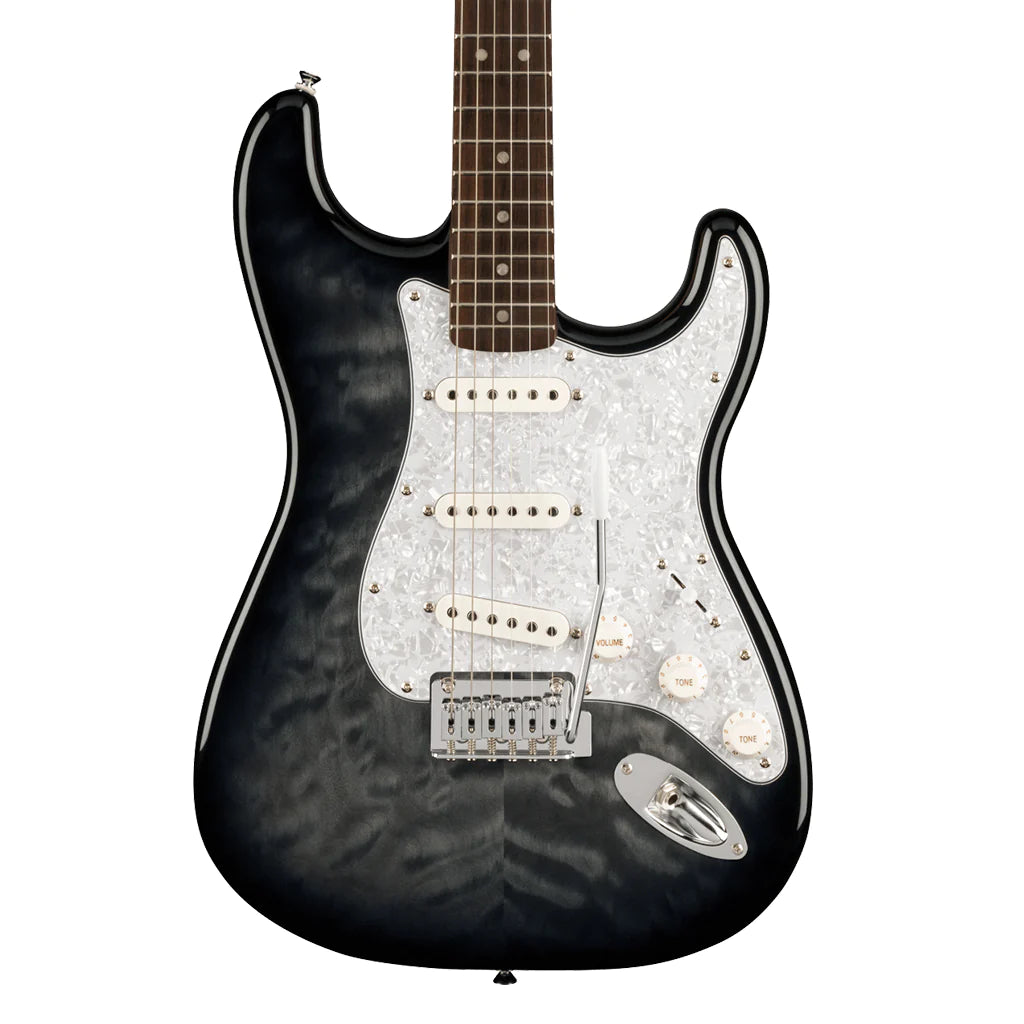 Fender Squier FSR Affinity Series Stratocaster QMT Electric Guitar - Black Burst product image