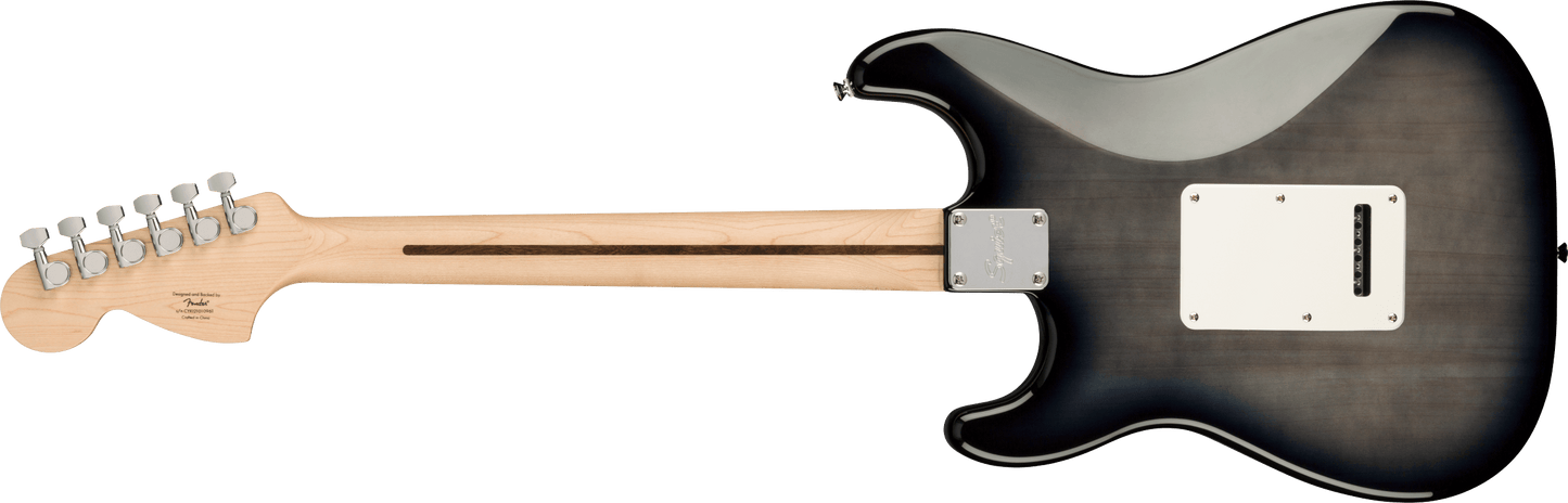 Fender Squier FSR Affinity Series Stratocaster QMT Electric Guitar - Black Burst detail image 4