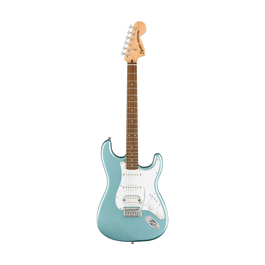 Fender Squier FSR Affinity Series HSS Stratocaster Electric Guitar, Laurel FB, Ice Blue Metallic detail image 2