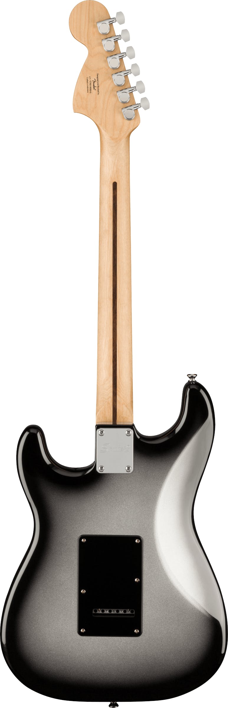 Fender Squier FSR Affinity Series Stratocaster HSS, Laurel Fingerboard, Black Pickguard, Silverburst detail image 3