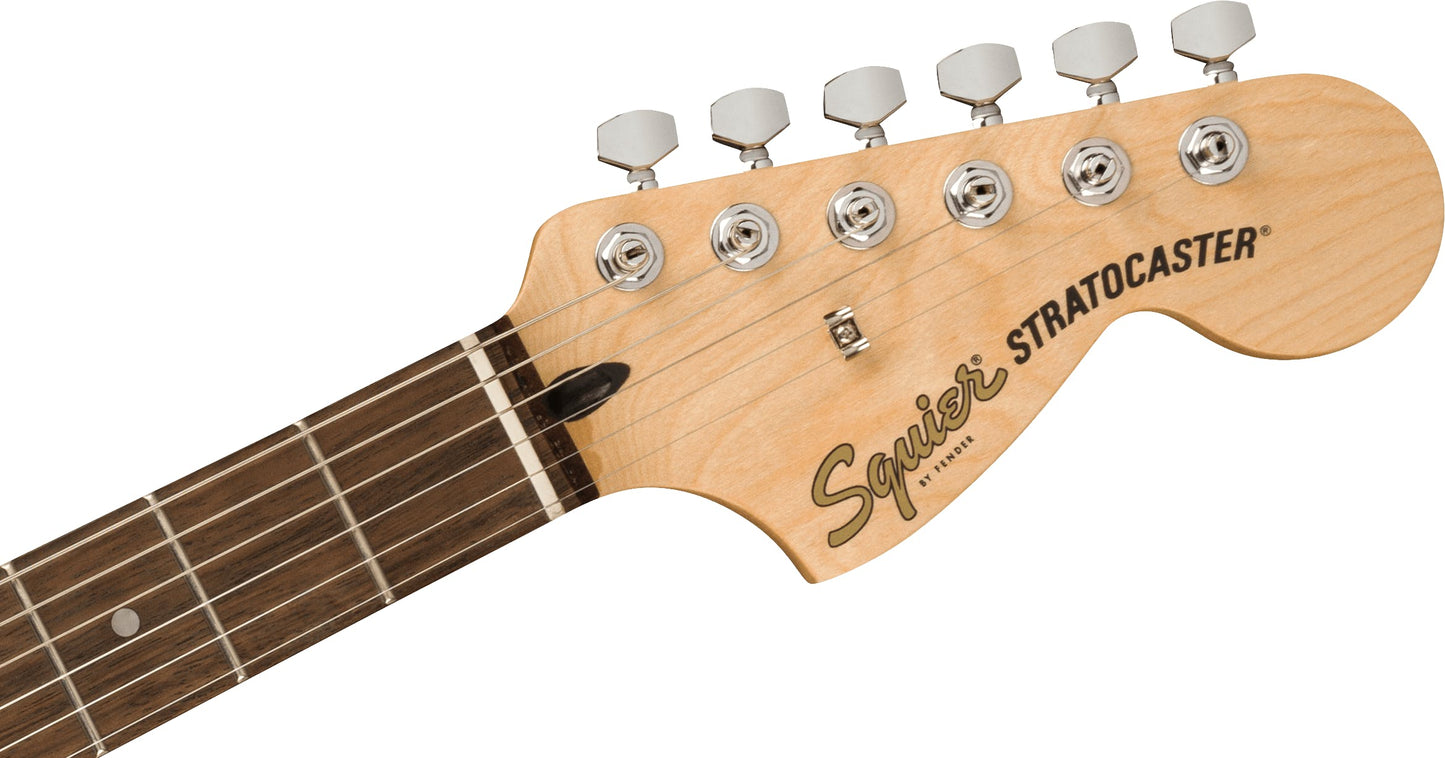 Fender Squier FSR Affinity Series Stratocaster HSS, Laurel Fingerboard, Black Pickguard, Silverburst detail image 5