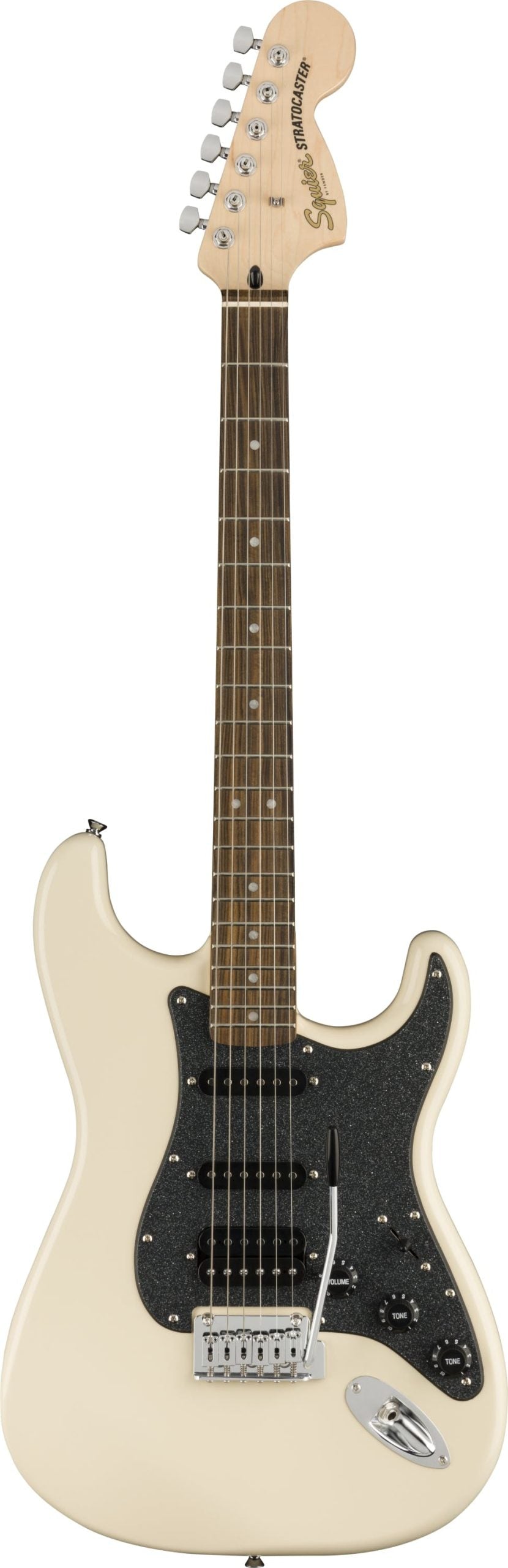Fender Squier Affinity Stratocaster HSS Electric Guitar – Olympic White with Indian Laurel Fingerboard detail image 2