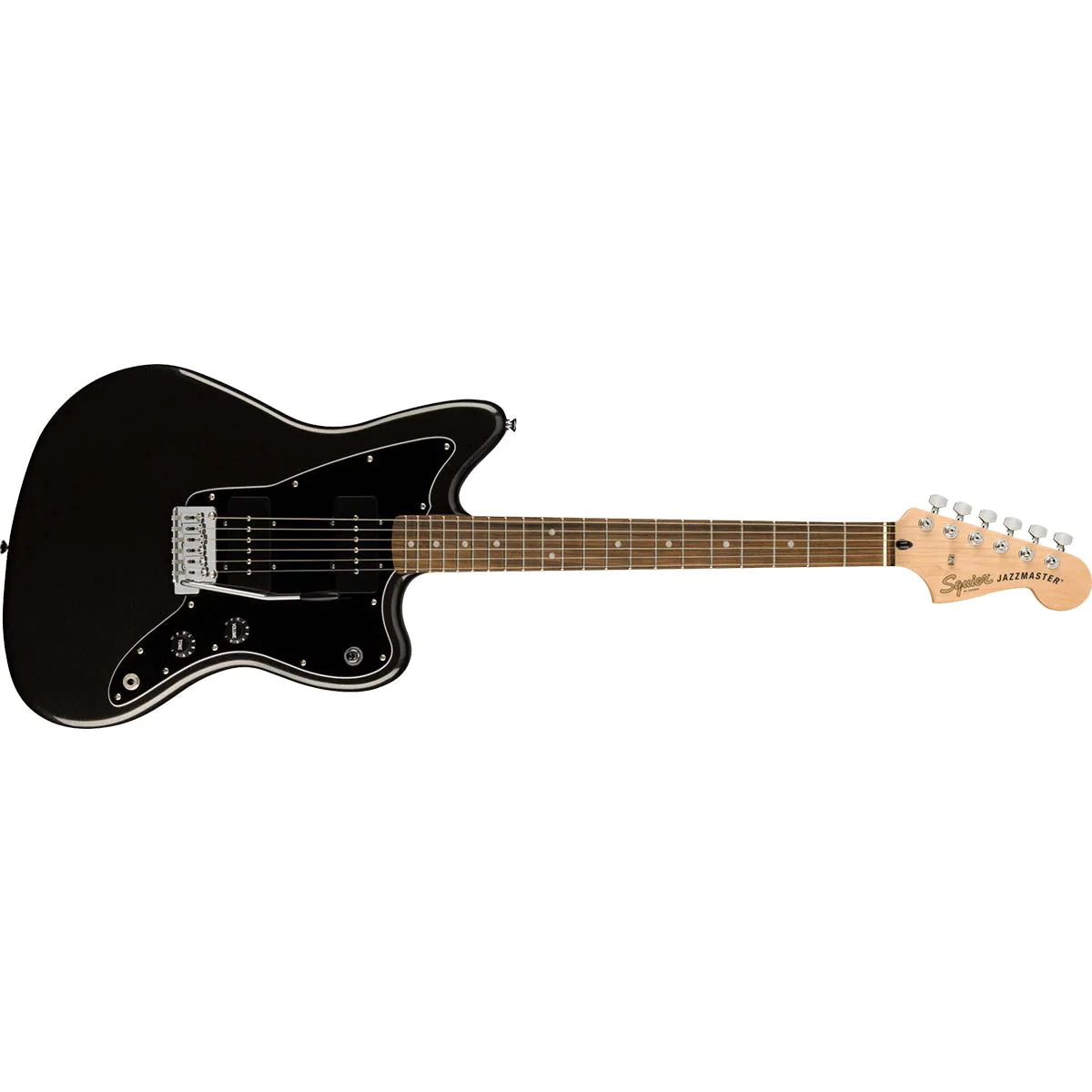 Fender Squier FSR Affinity Series Jazzmaster Electric Guitar Metallic - Black w/ Black Pickguard detail image 2
