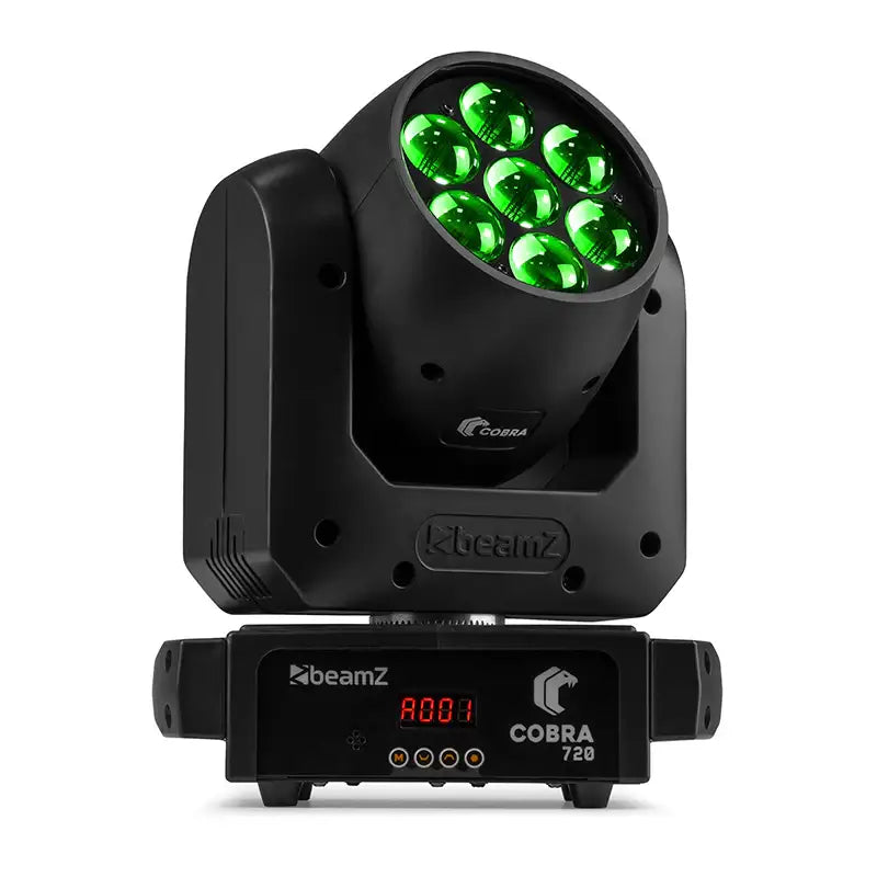 BEAMZ COBRAWASH720 LED MOVING HEAD WASH 7x 20W WITH ZOOM RGBW - BEAMZ - VisionSounds South Africa