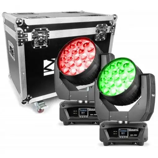 Beamz MHL1915 LED MOVING HEAD WASH 380W [2 IN A FLIGHTCASE] - Beamz - VisionSounds South Africa