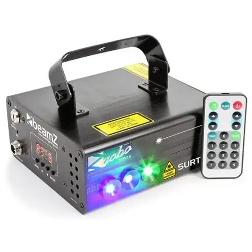 BEAMZ SURTUR II LASER DOUBLE RG GOBO BLUE LED 3W - BEAMZ - VisionSounds South Africa