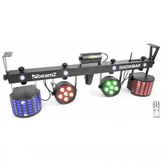 BEAMZ LED SHOWBAR WITH PAR BUTTERFLY LASER AND STROBE 4x 1W LED 12x 8W RGBWUV - BEAMZ - VisionSounds South Africa