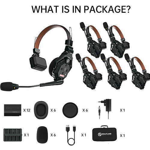 Hollyland Solidcom C1 Pro-6S Full-Duplex ENC Wireless Intercom System with 6 Headsets (1.9 GHz) detail image 10