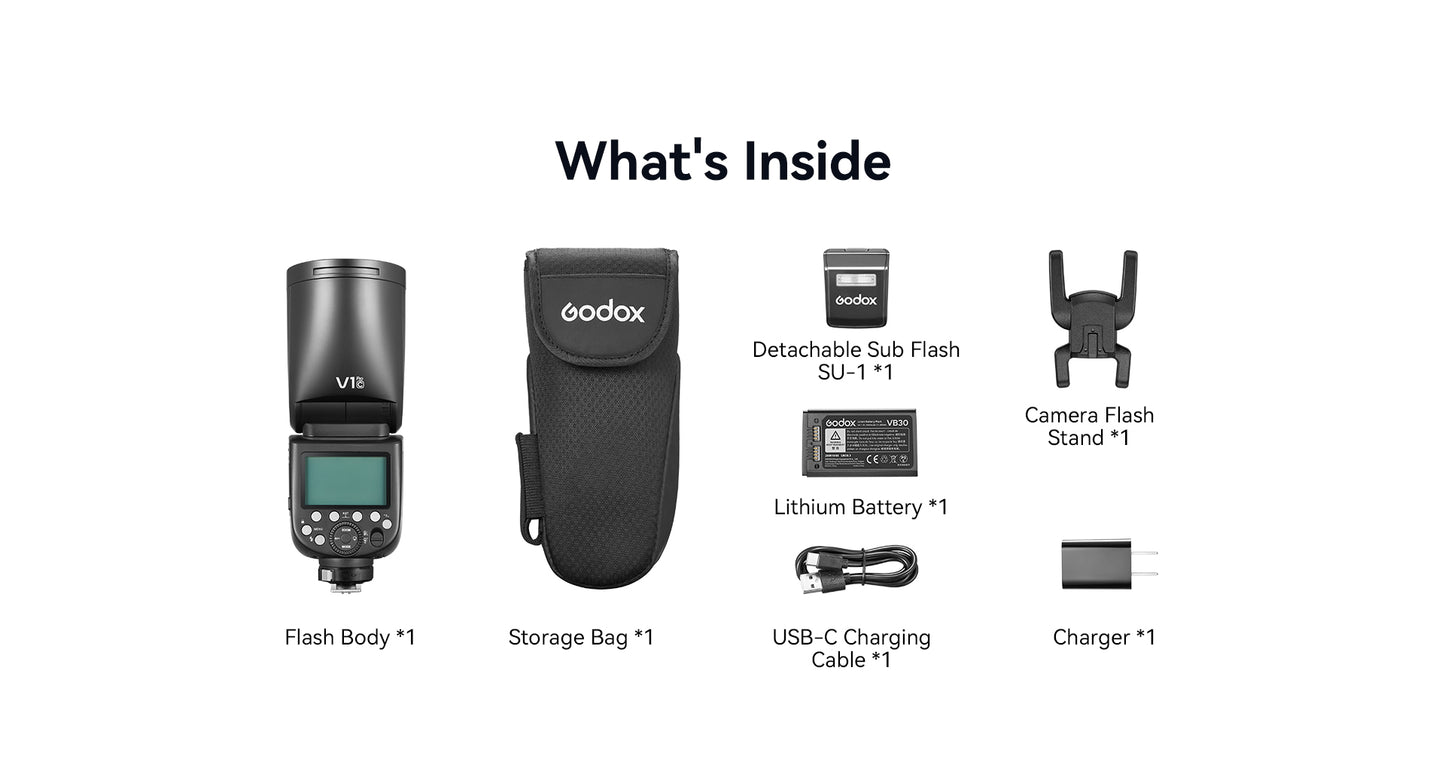 Godox V1 Pro speedlight in use on camera