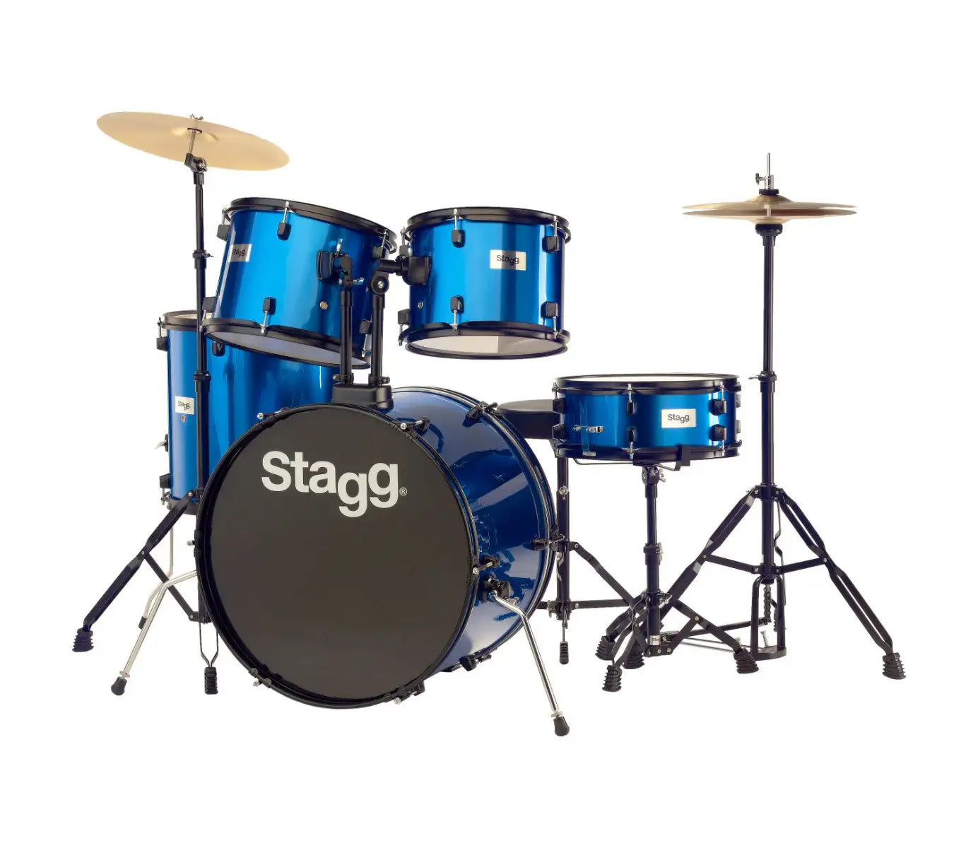 Stagg 5-piece Standard Drum Set w/Cymbals (Blue) - Stagg - VisionSounds South Africa