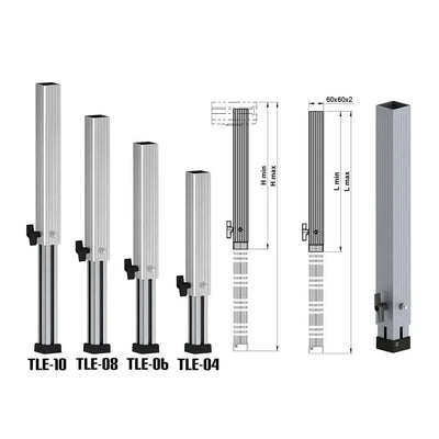 ALUSTAGE W.TLE-04 TELESCOPIC LEG 400MM - 600MM - ALUSTAGE - VisionSounds South Africa