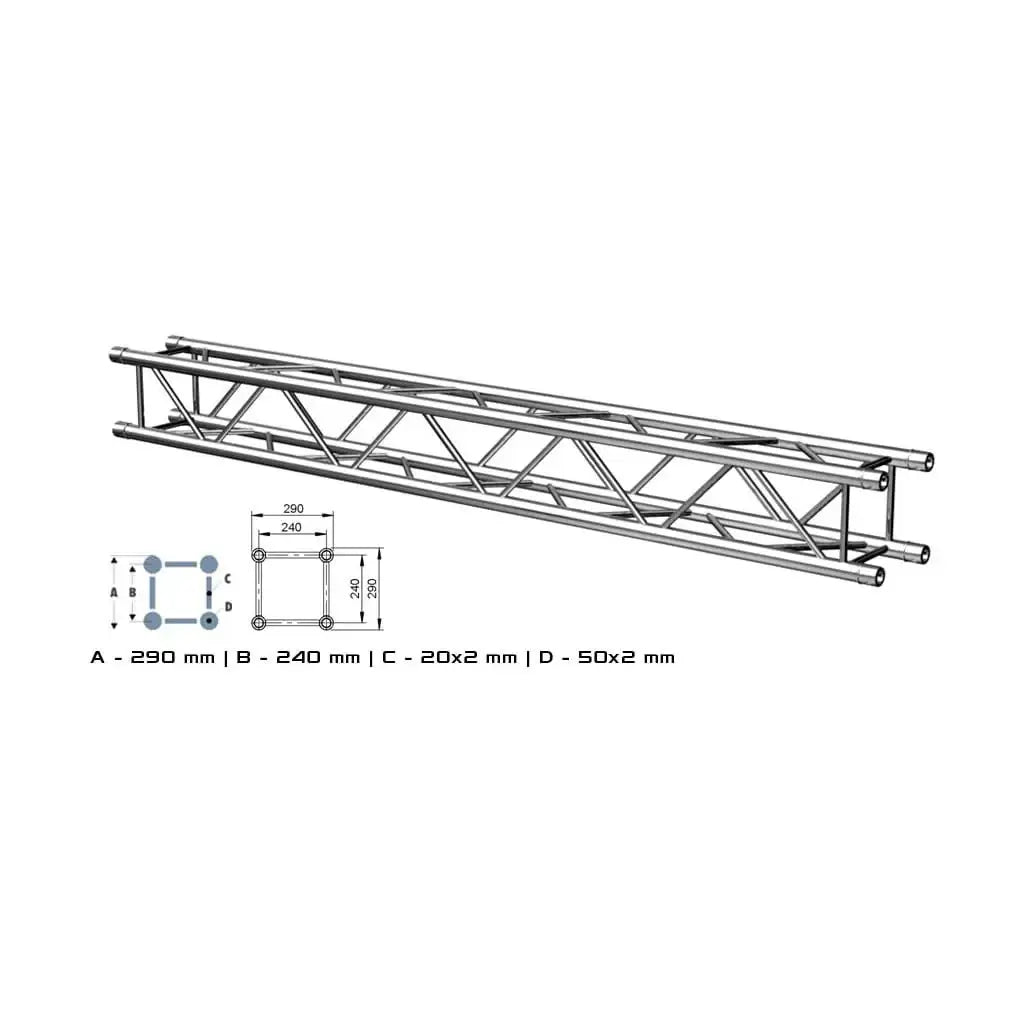 ALUSTAGE W.AL34200 QUAD 290 2M TRUSS - ALUSTAGE - VisionSounds South Africa