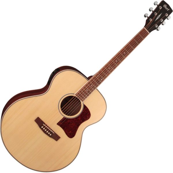 Cort CJ-MEDX Jumbo Acoustic-Electric Guitar – Natural detail image 7