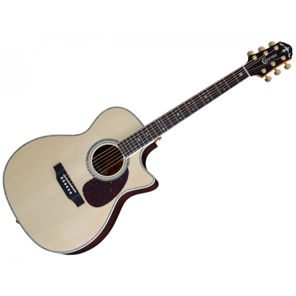 Crafter TC 035E OM body Acoustic Electric Guitar detail image 3