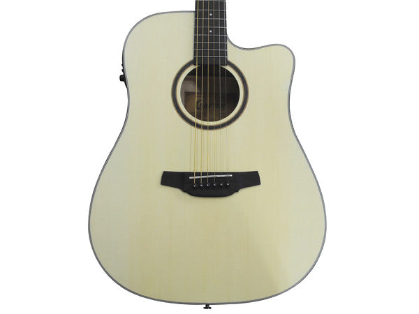 Crafter HD-100CE-OPN Dreadnought Steel String Acoustic Guitar, Satin Natural detail image 2