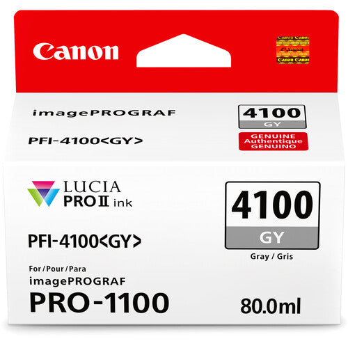 Canon PFI-4100 Gray Pigment Ink Tank (80mL) [for Prograf Pro 1100 Printer] product image 1
