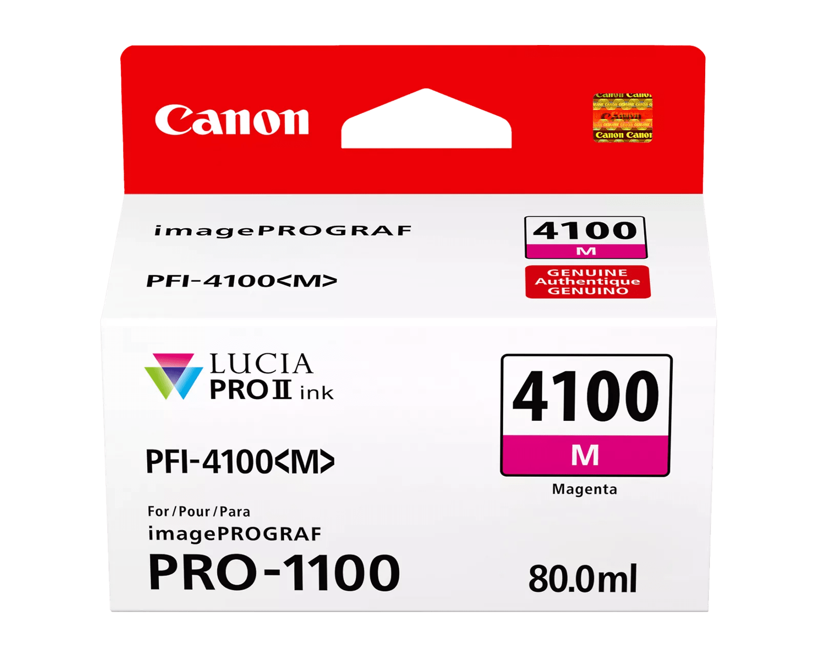 Canon PFI-4100 Magenta Pigment Ink Tank (80mL) [for Prograf Pro 1100 Printer] product image 1