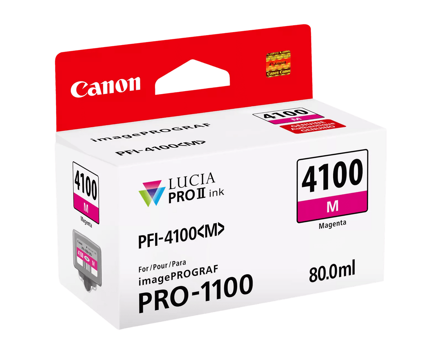 Canon PFI-4100 Magenta Pigment Ink Tank (80mL) [for Prograf Pro 1100 Printer] product image 2