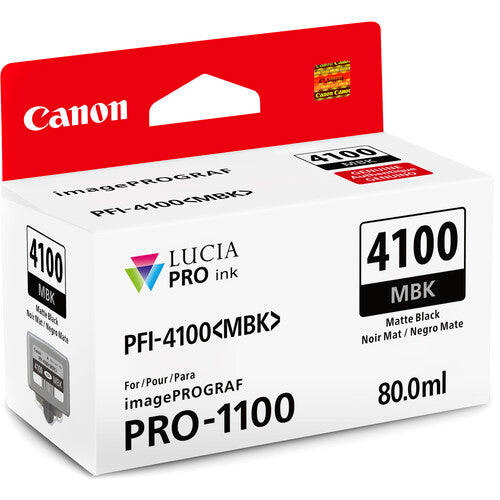 Canon PFI-4100 Matte Black Pigment Ink Tank (80mL) [for Prograf Pro 1100 Printer] product image 2