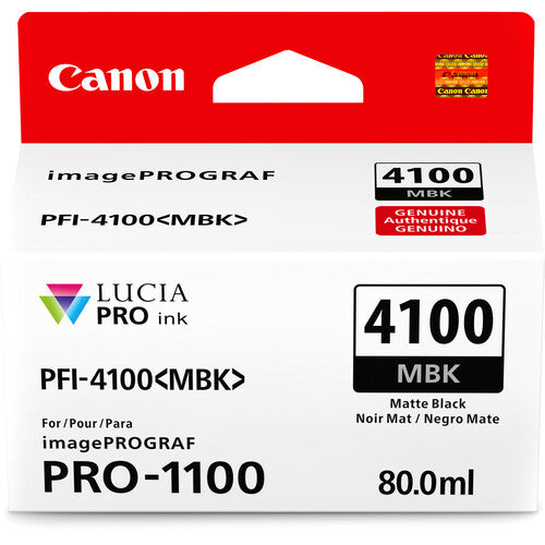 Canon PFI-4100 Matte Black Pigment Ink Tank (80mL) [for Prograf Pro 1100 Printer] product image 1