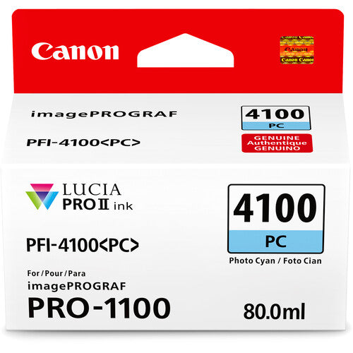 Canon PFI-4100 Photo Cyan Pigment Ink Tank (80mL) [for Prograf Pro 1100 Printer] product image 1