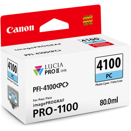 Canon PFI-4100 Photo Cyan Pigment Ink Tank (80mL) [for Prograf Pro 1100 Printer] product image 2