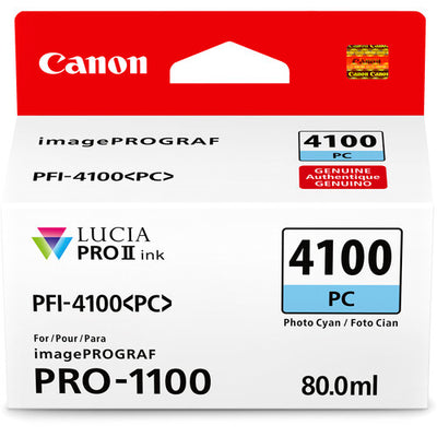 Canon PFI-4100 Photo Cyan Pigment Ink Tank (80mL) [for Prograf Pro 1100 Printer] product image 1