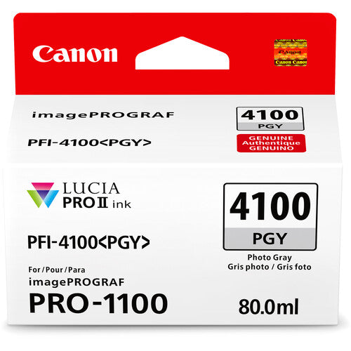 Canon PFI-4100 Photo Gray Pigment Ink Tank (80mL) [for Prograf Pro 1100 Printer] product image 1