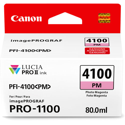 Canon PFI-4100 Photo Magenta Pigment Ink Tank (80mL) [for Prograf Pro 1100 Printer] product image 1