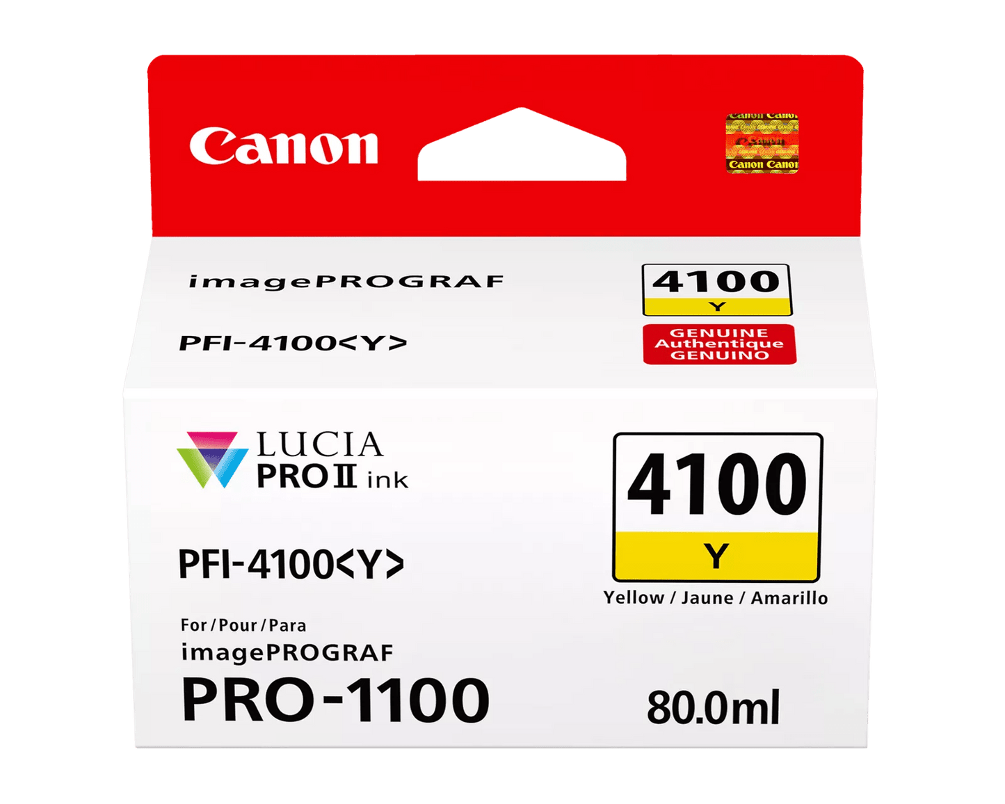 Canon PFI-4100 Yellow Pigment Ink Tank (80mL) [for Prograf Pro 1100 Printer] product image 1