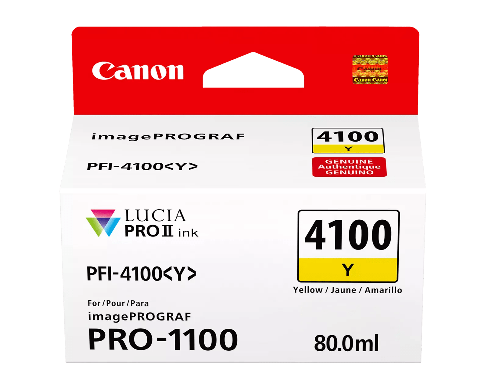 Canon PFI-4100 Yellow Pigment Ink Tank (80mL) [for Prograf Pro 1100 Printer] product image 1