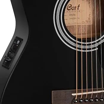 Cort AF510E Acoustic Guitar – Black Satin detail image 2