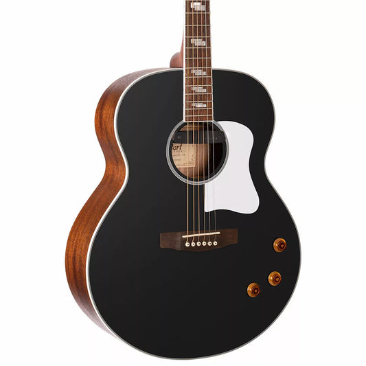 Cort CJ Retro Acoustic-Electric Guitar – Vintage Black Matte product image